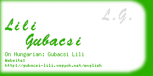 lili gubacsi business card